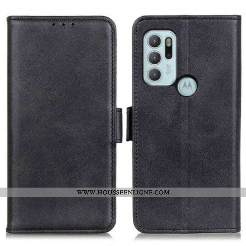 Housse Motorola G60s Double Fermoir