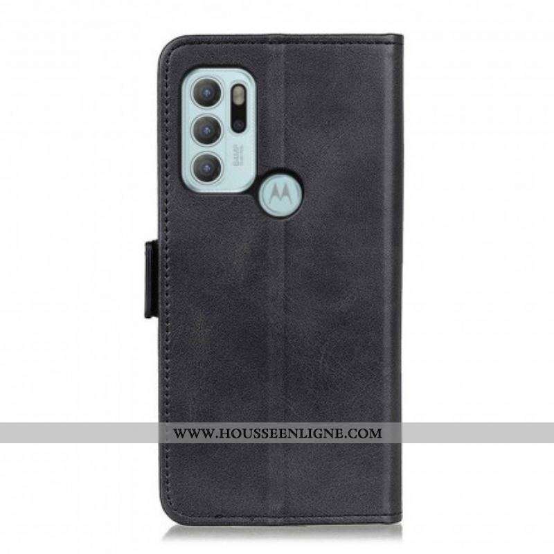 Housse Motorola G60s Double Fermoir