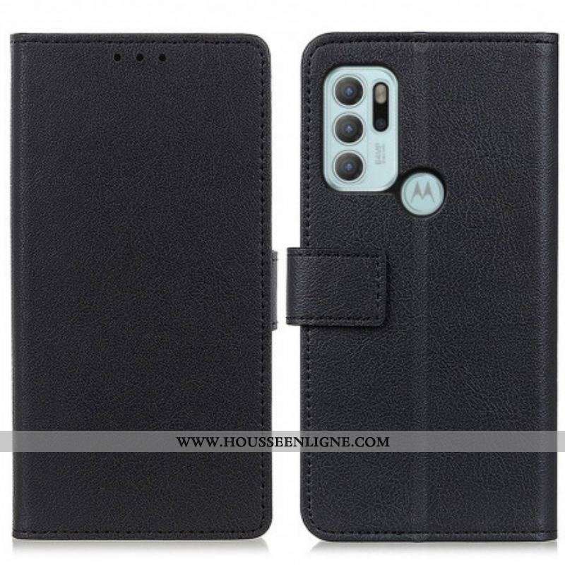 Housse Motorola G60s Effet Cuir Classique