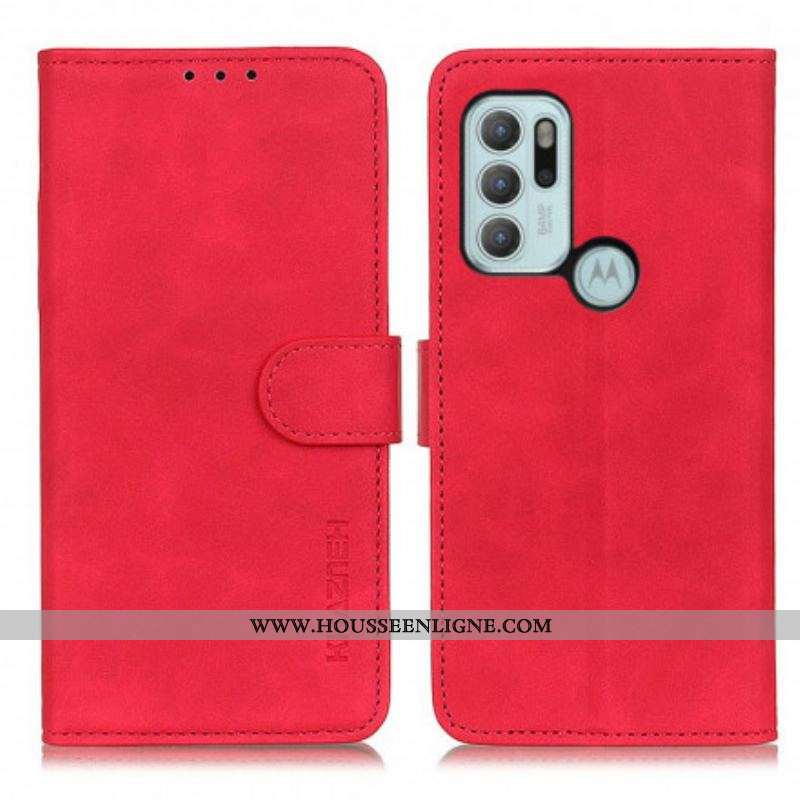 Housse Motorola G60s Effet Cuir Vintage KHAZNEH