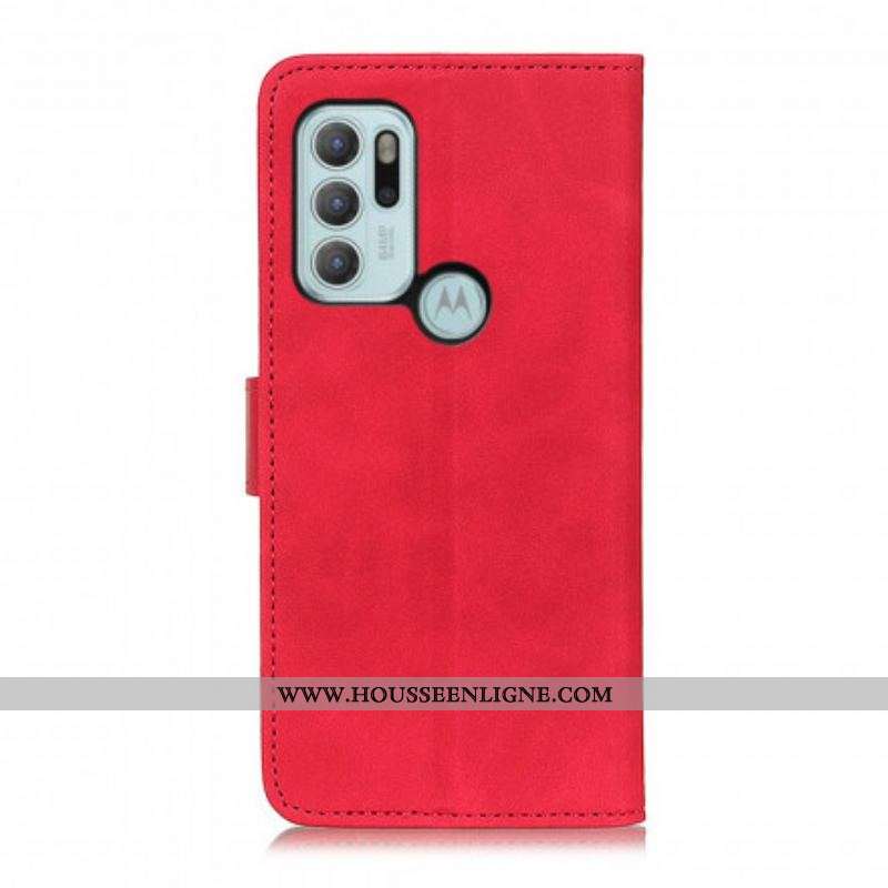 Housse Motorola G60s Effet Cuir Vintage KHAZNEH
