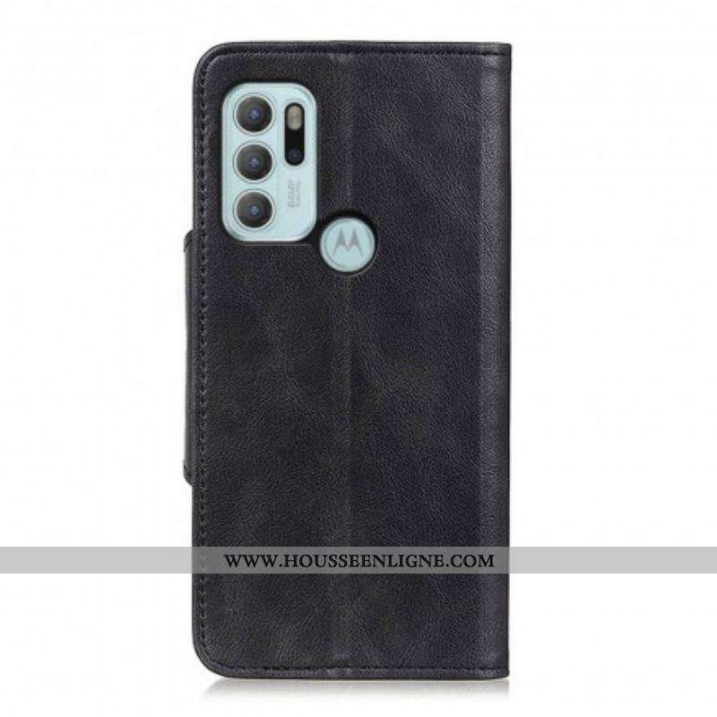 Housse Motorola G60s Simili Cuir Bouton