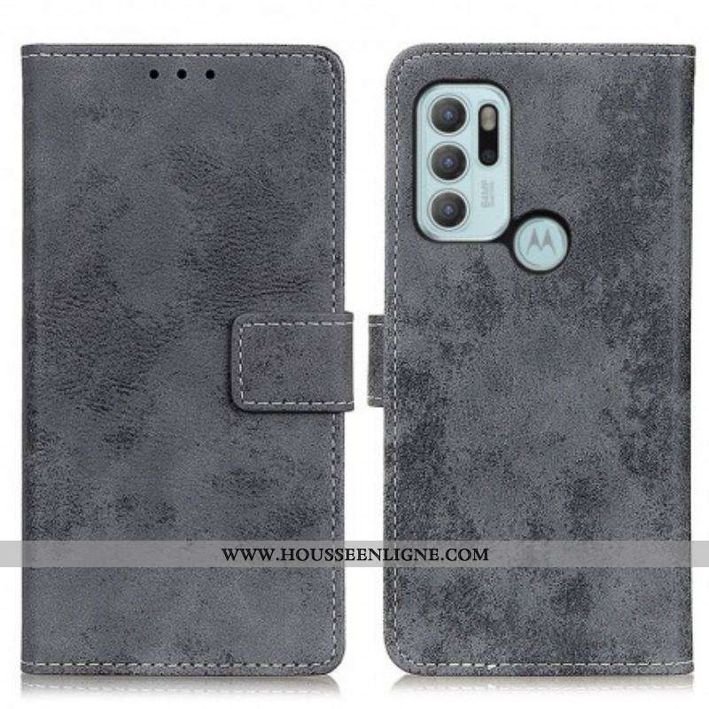 Housse Motorola G60s Simili Cuir Vintage