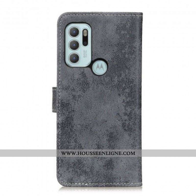 Housse Motorola G60s Simili Cuir Vintage