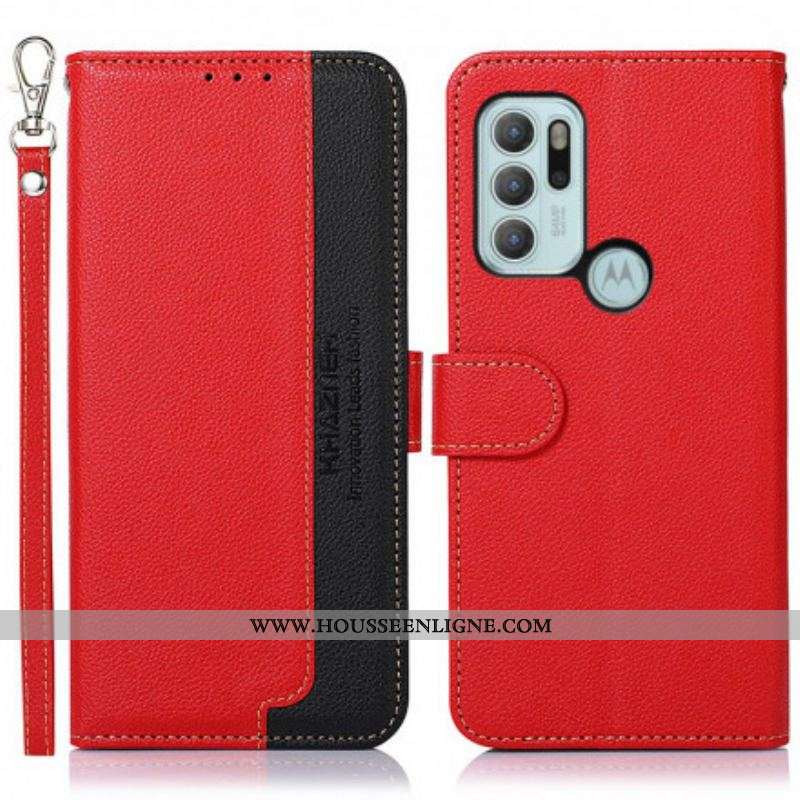 Housse Motorola G60s Style Litchi RFID KHAZNEH