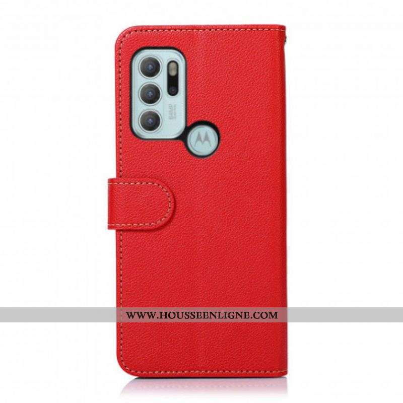Housse Motorola G60s Style Litchi RFID KHAZNEH