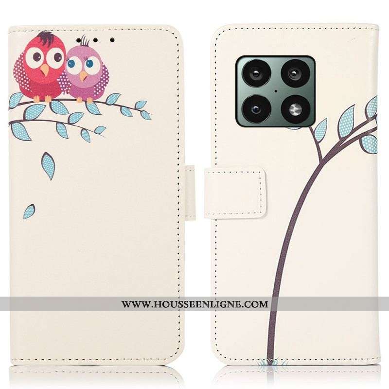Housse OnePlus 10 Pro 5G Couple De Hiboux Sur l'Arbre