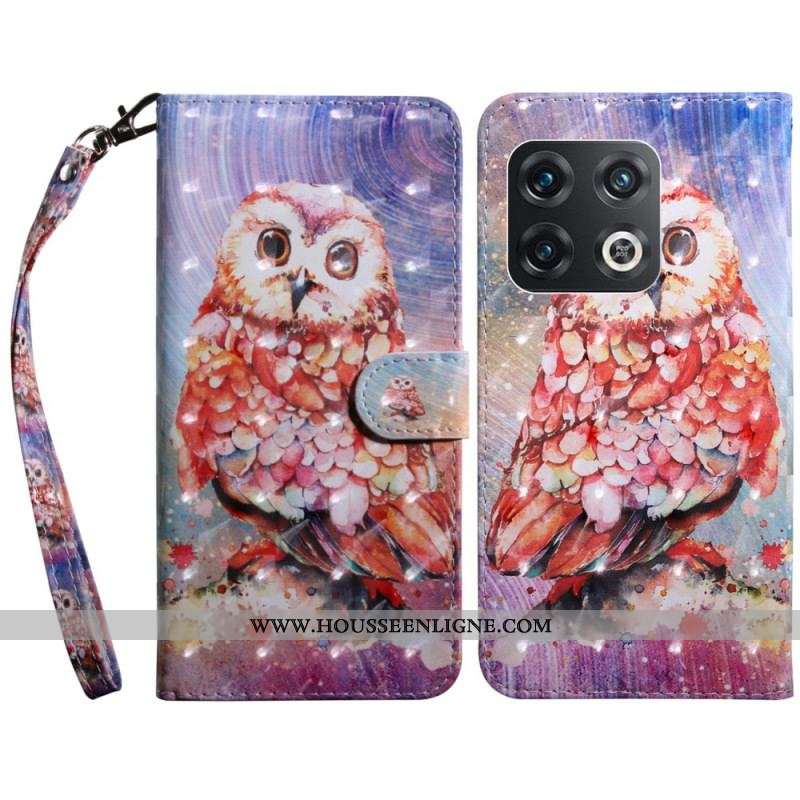 Housse OnePlus 10 Pro 5G Hibou à Lanière