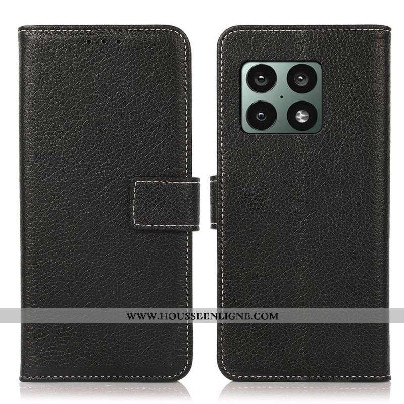 Housse OnePlus 10 Pro 5G Litchi Coutures Apparentes
