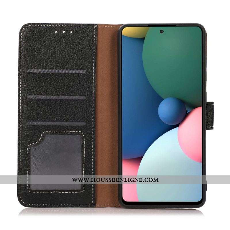 Housse OnePlus 10 Pro 5G Litchi Coutures Apparentes