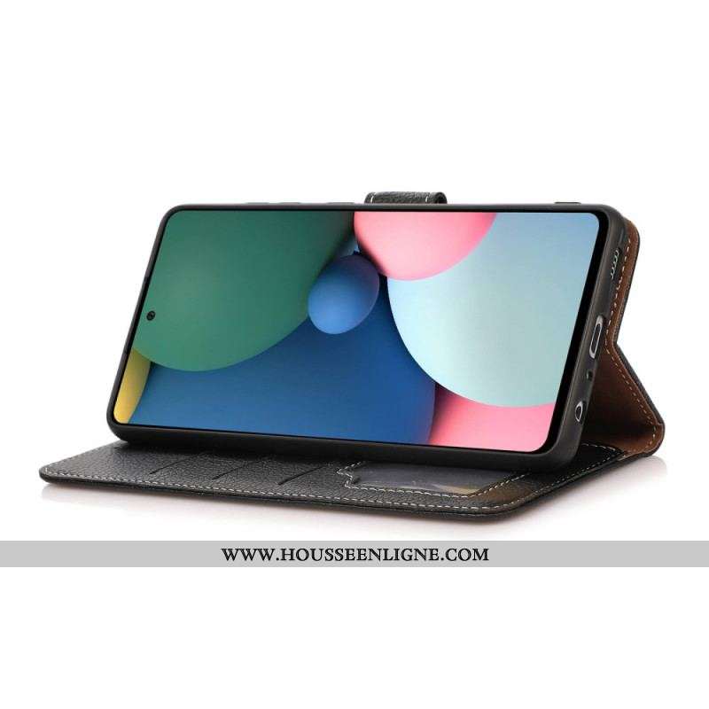 Housse OnePlus 10 Pro 5G Litchi Coutures Apparentes