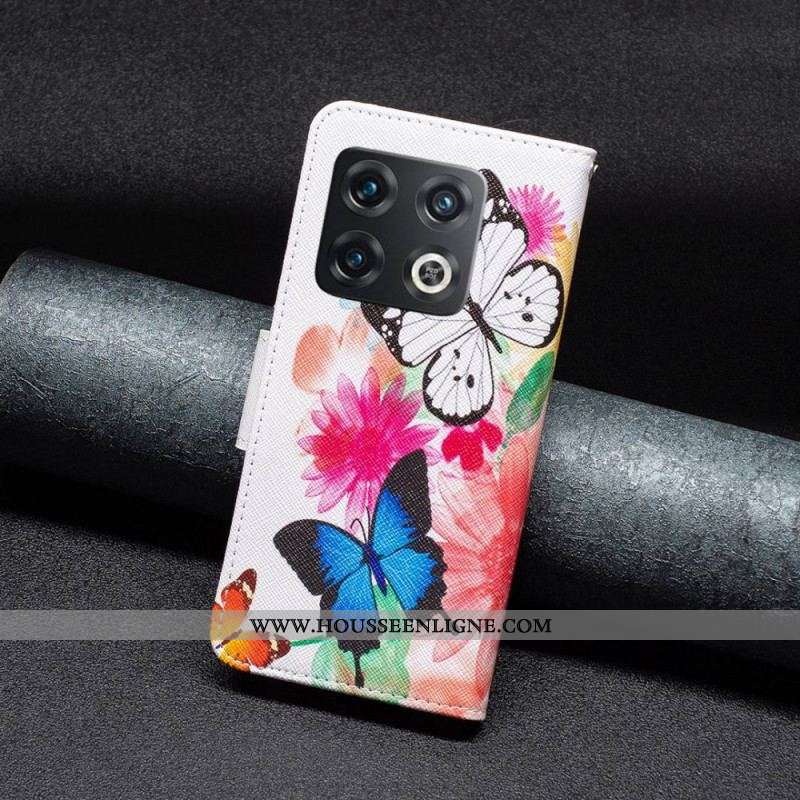 Housse OnePlus 10 Pro 5G Papillons Aquarelle