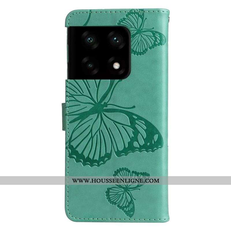 Housse OnePlus 10 Pro 5G Papillons Géants à Lanière
