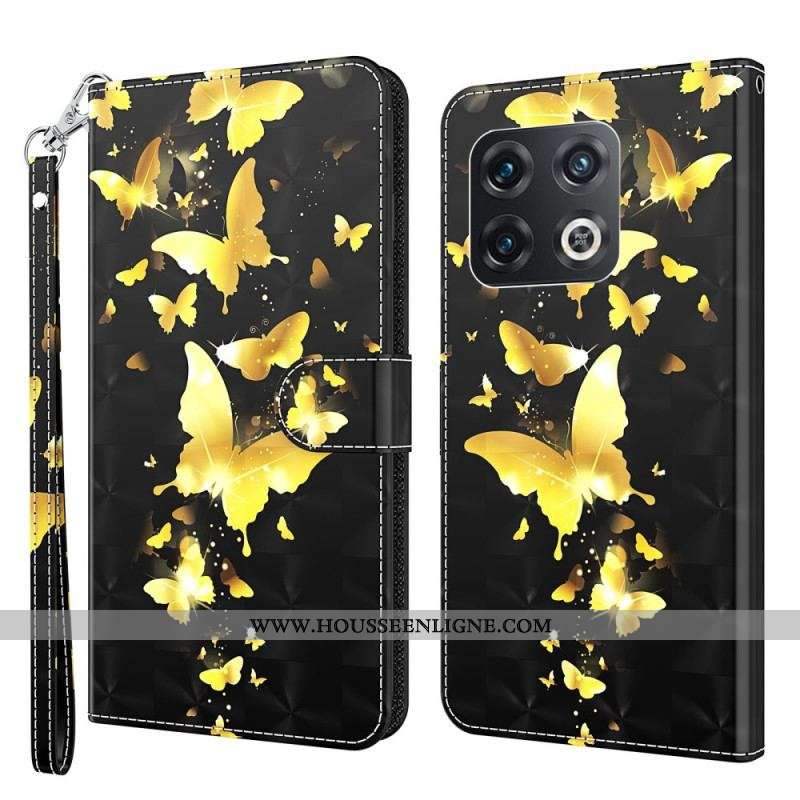 Housse OnePlus 10 Pro 5G Papillons à Lanière