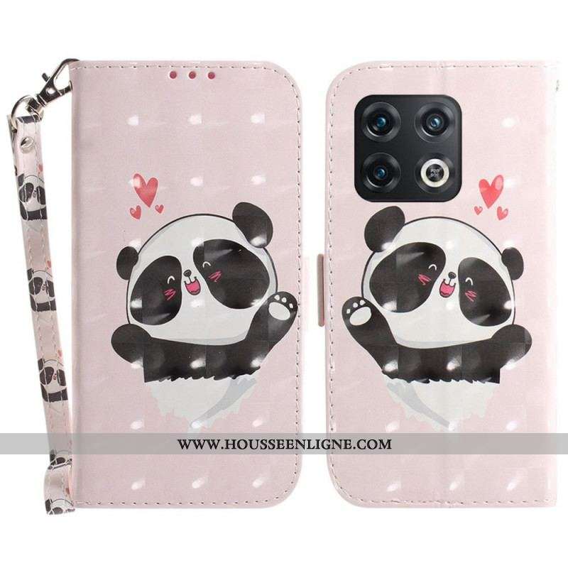 Housse OnePlus 10 Pro 5G Petit Panda à Lanière