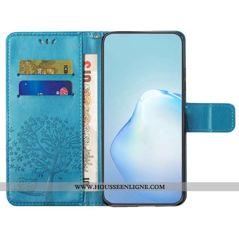 Housse OnePlus 10T 5G Arbre au Hiboux à Lanière