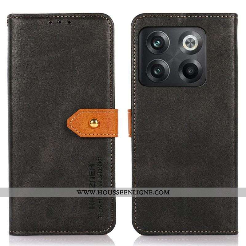 Housse OnePlus 10T 5G Bicolore Fermoir Doré KHAZNEH