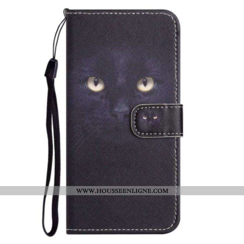 Housse OnePlus 10T 5G Chat Noir à Lanière