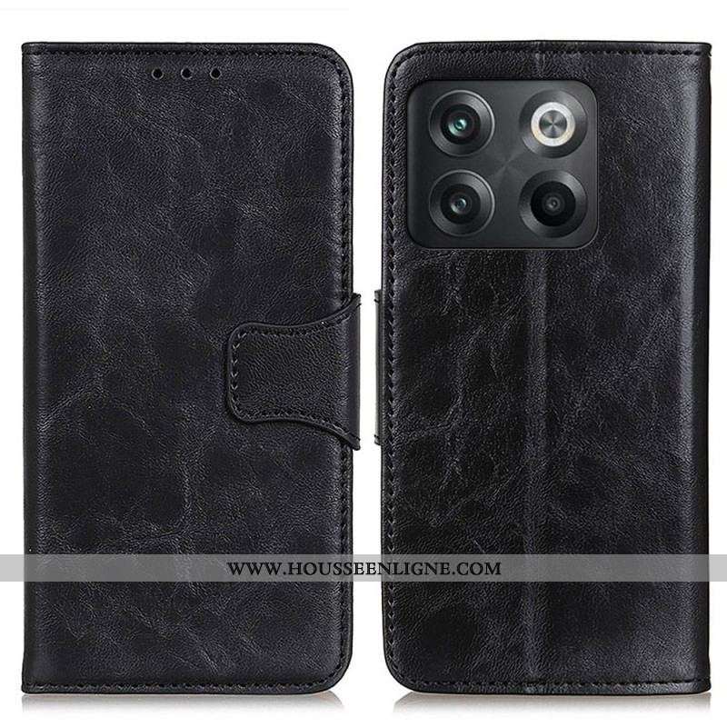 Housse OnePlus 10T 5G Cuir Fendu Fermoir Réversible