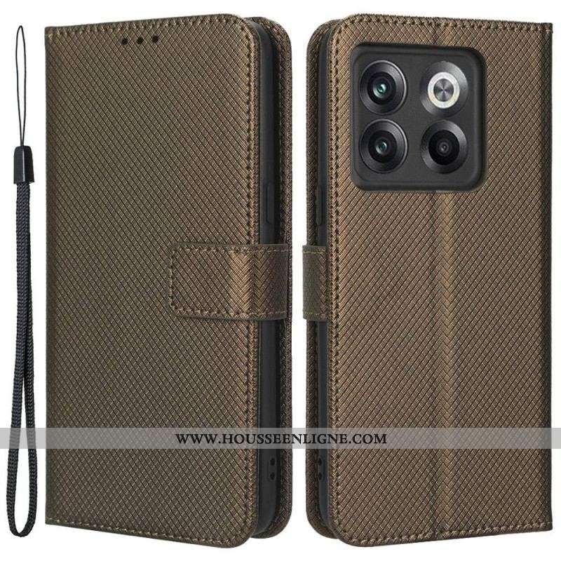 Housse OnePlus 10T 5G Simili Cuir Stylé à Lanière