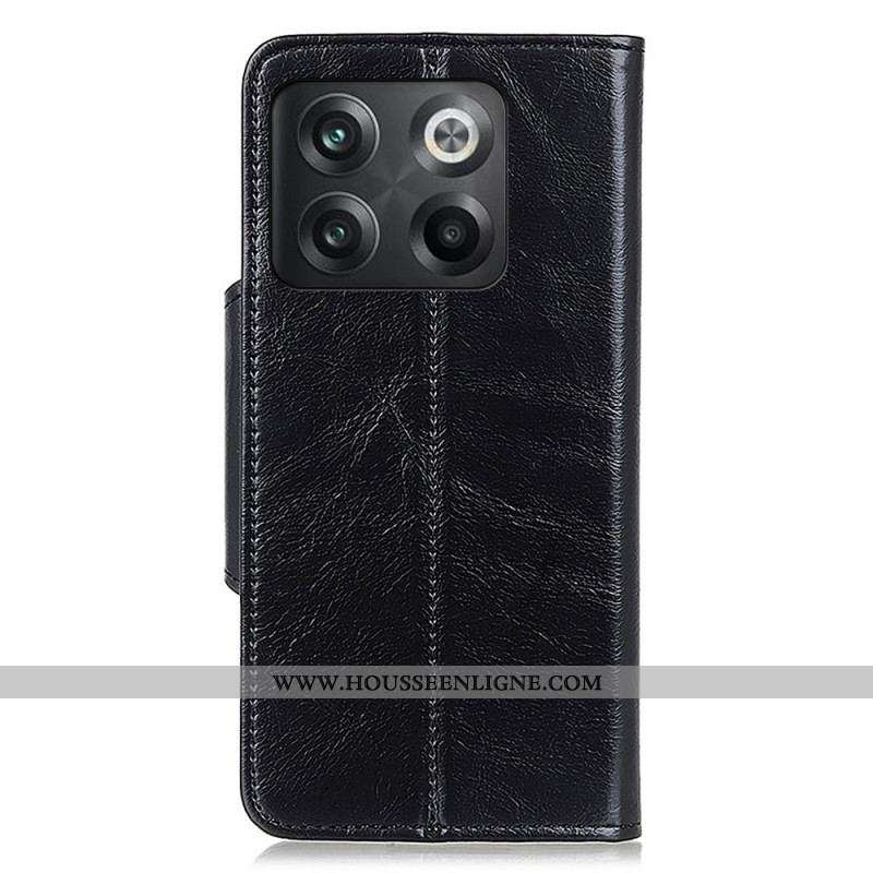 Housse OnePlus 10T 5G Simili Cuir Verni Bouton KHAZNEH