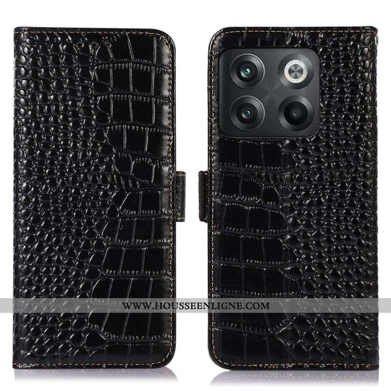Housse OnePlus 10T 5G Style Crocodile RFID