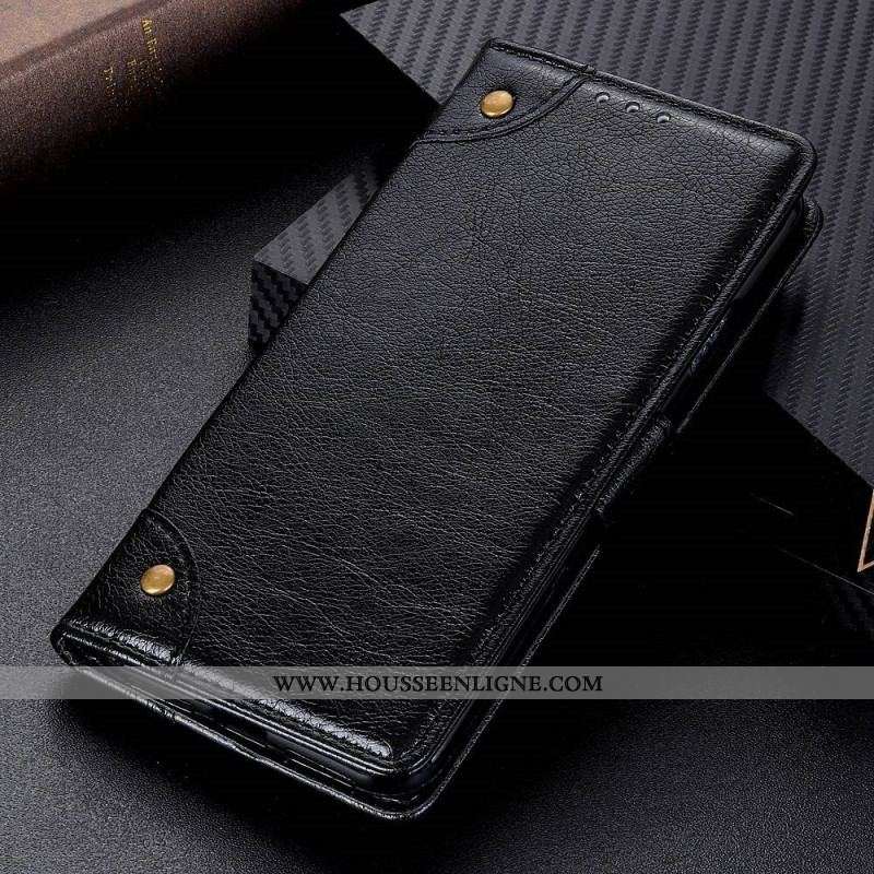 Housse OnePlus 10T 5G Style Cuir Nappa Rivets Vintage