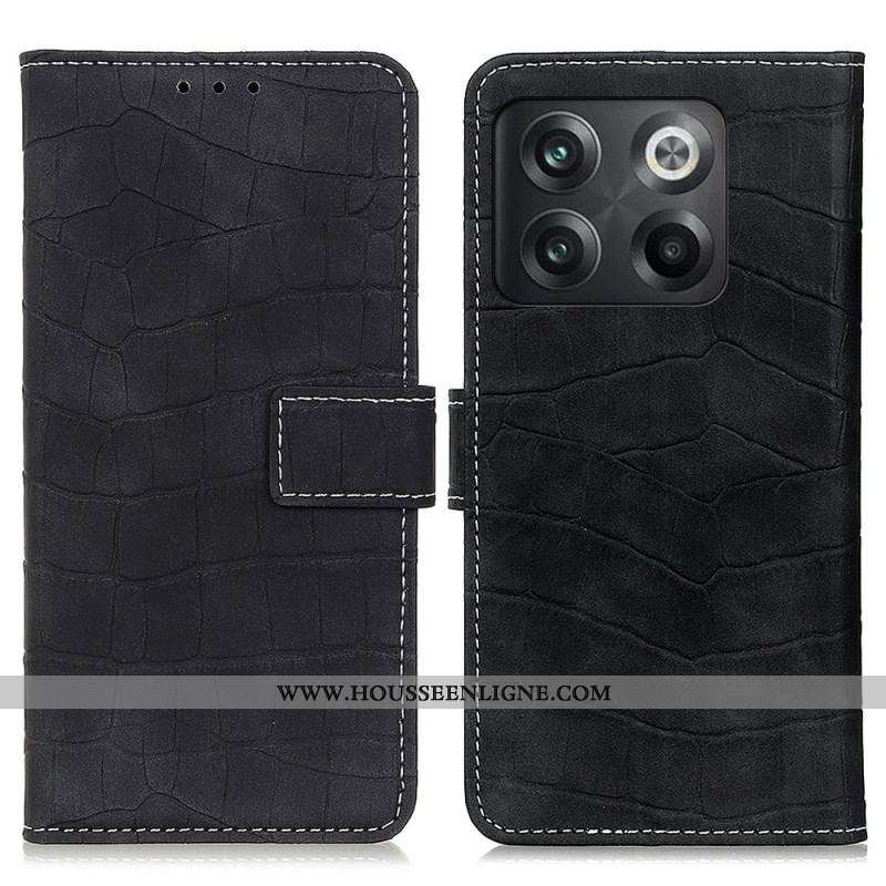 Housse OnePlus 10T 5G Style Peau de Crocodile