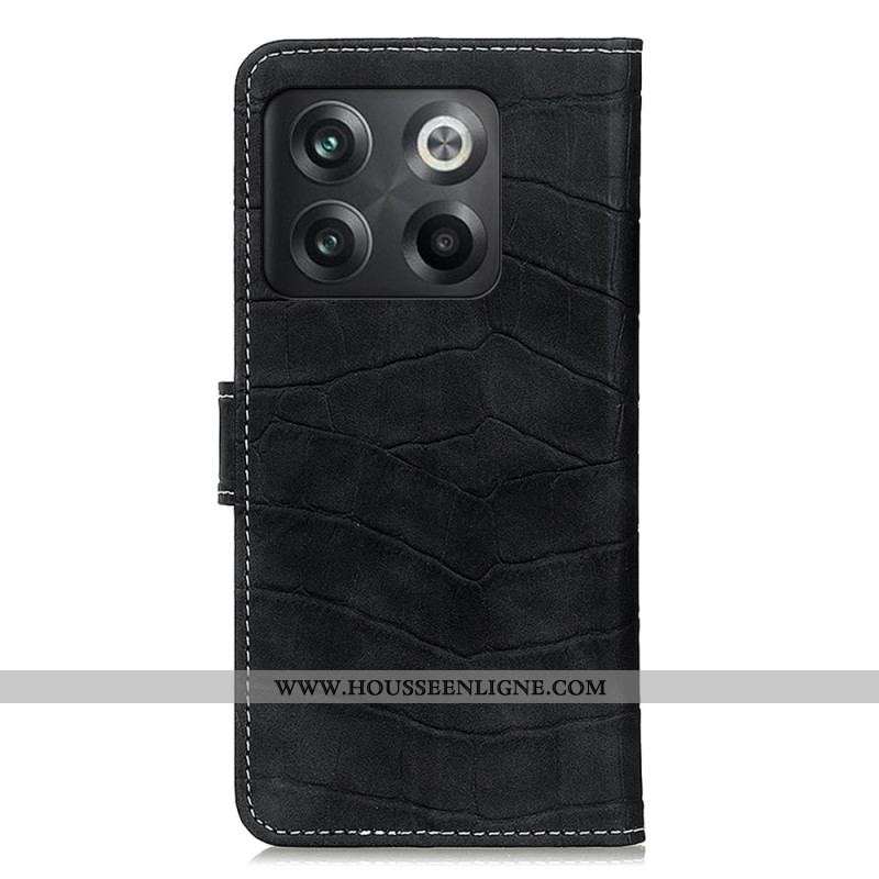 Housse OnePlus 10T 5G Style Peau de Crocodile