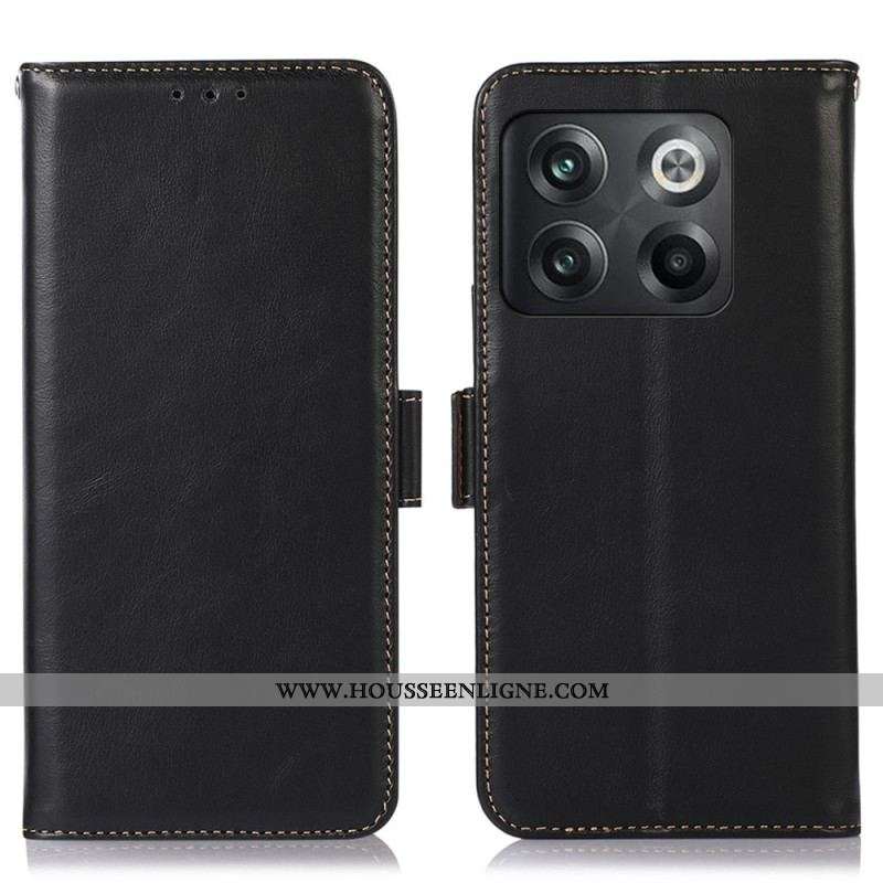 Housse OnePlus 10T 5G Véritable Cuir Fonction RFID