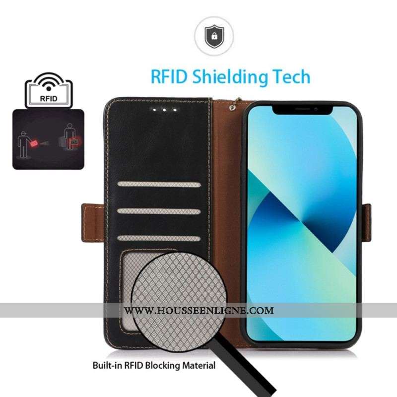 Housse OnePlus 10T 5G Véritable Cuir Fonction RFID