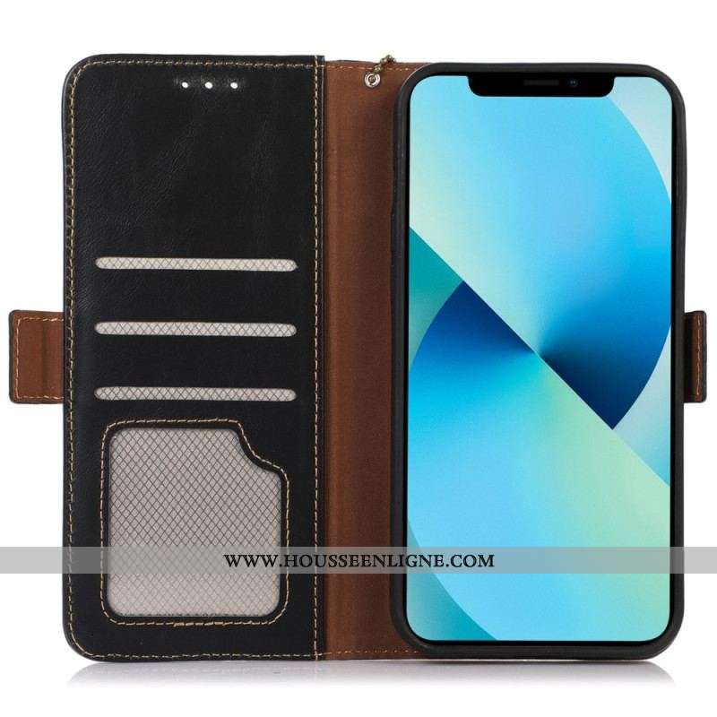 Housse OnePlus 10T 5G Véritable Cuir Fonction RFID
