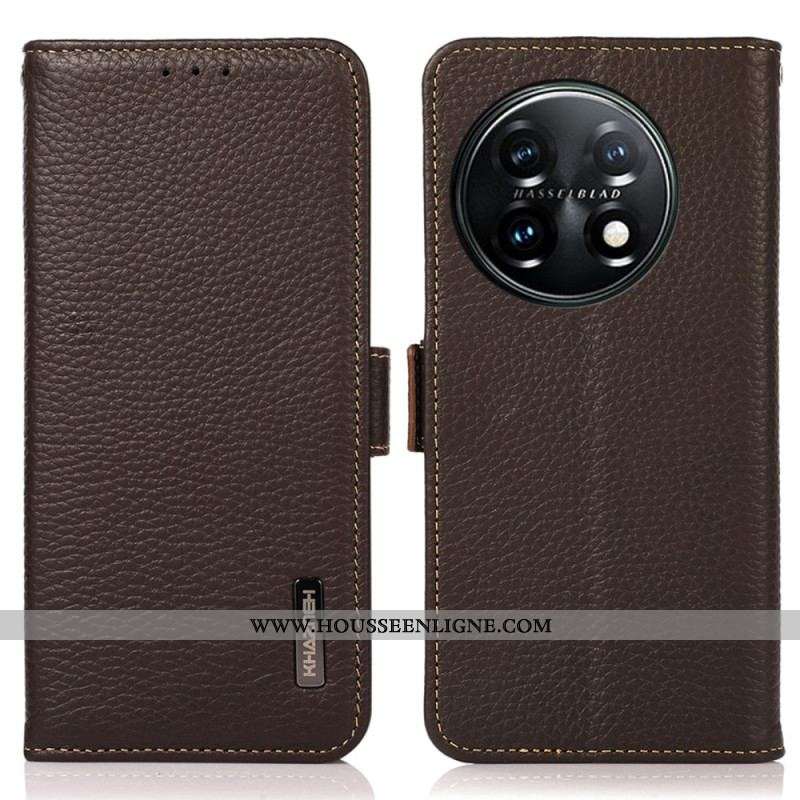 Housse OnePlus 11 5G Cuir Litchi KHAZNEH RFID
