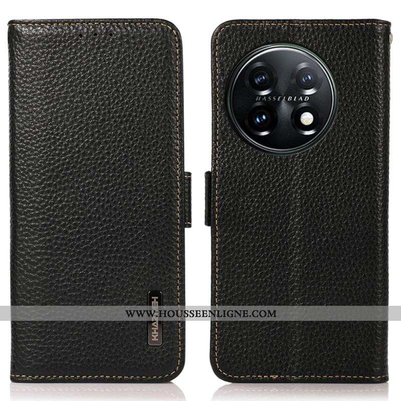 Housse OnePlus 11 5G Cuir Litchi KHAZNEH RFID