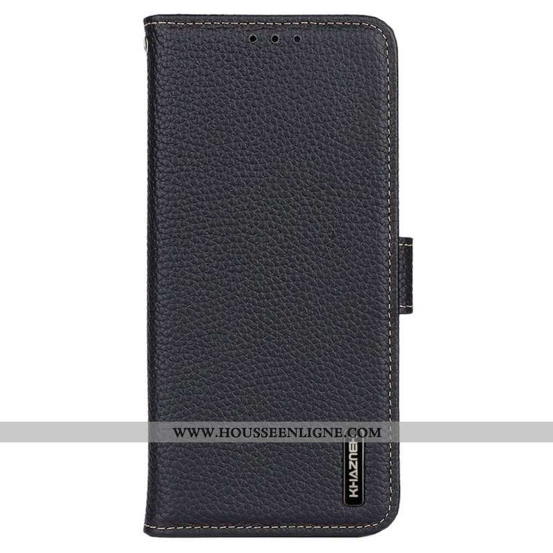 Housse OnePlus 11 5G Cuir Véritable Litchi KHAZNEH