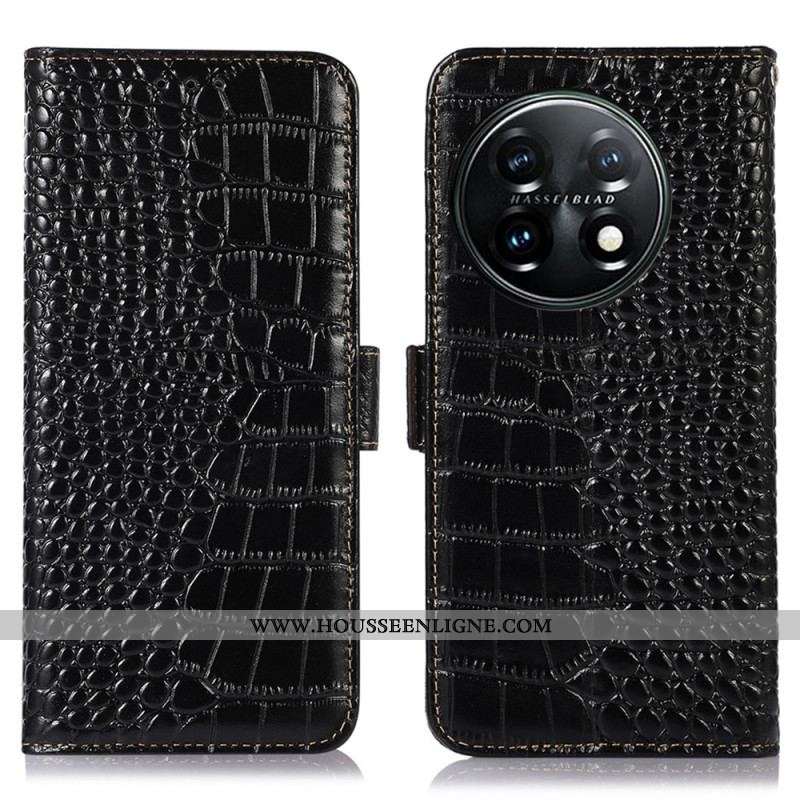 Housse OnePlus 11 5G Style Crocodile RFID