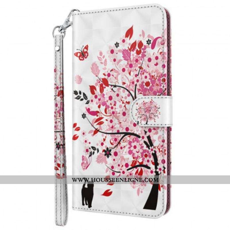 Housse OnePlus Nord 2 5G Arbre Rose et Chat Noir