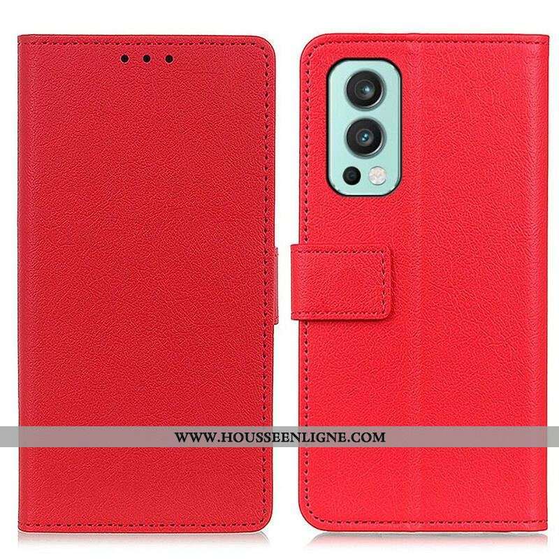 Housse OnePlus Nord 2 5G Effet Cuir Brillant Simple