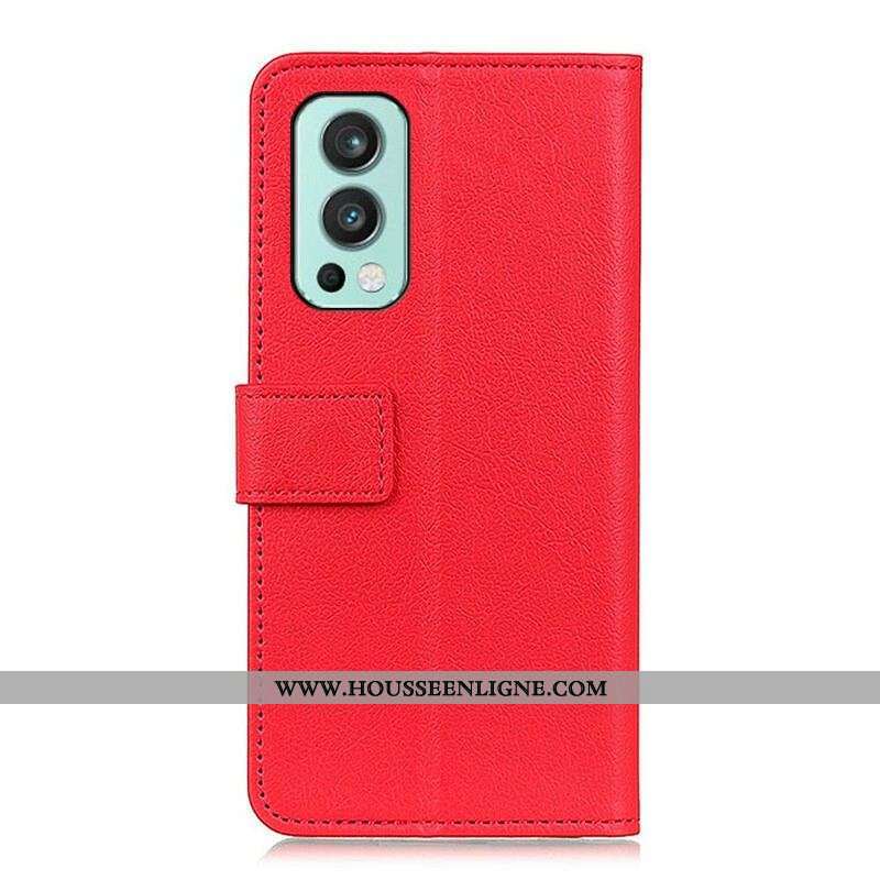 Housse OnePlus Nord 2 5G Effet Cuir Brillant Simple