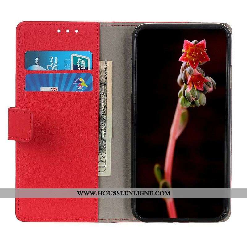 Housse OnePlus Nord 2 5G Effet Cuir Brillant Simple