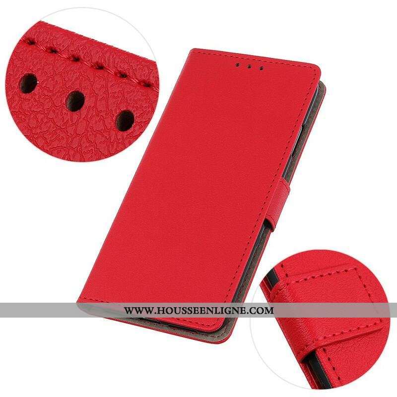 Housse OnePlus Nord 2 5G Effet Cuir Brillant Simple