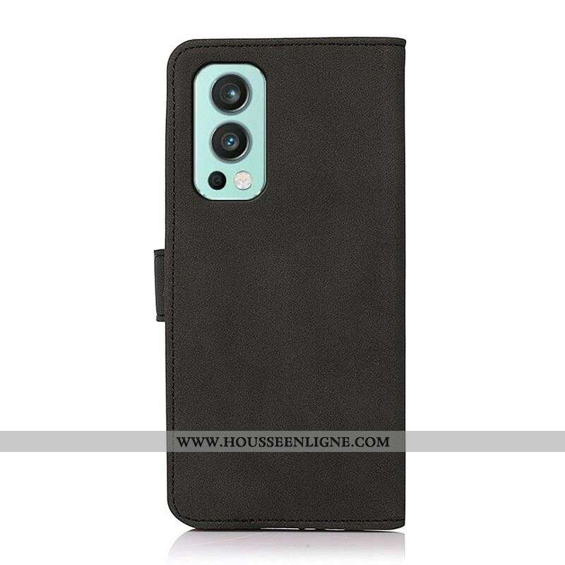 Housse OnePlus Nord 2 5G Effet Cuir Fashion KHAZNEH