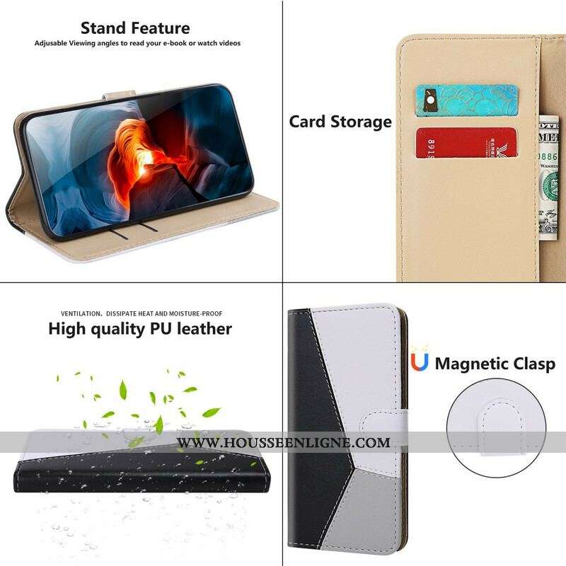 Housse OnePlus Nord 2 5G Effet Cuir Tricolore