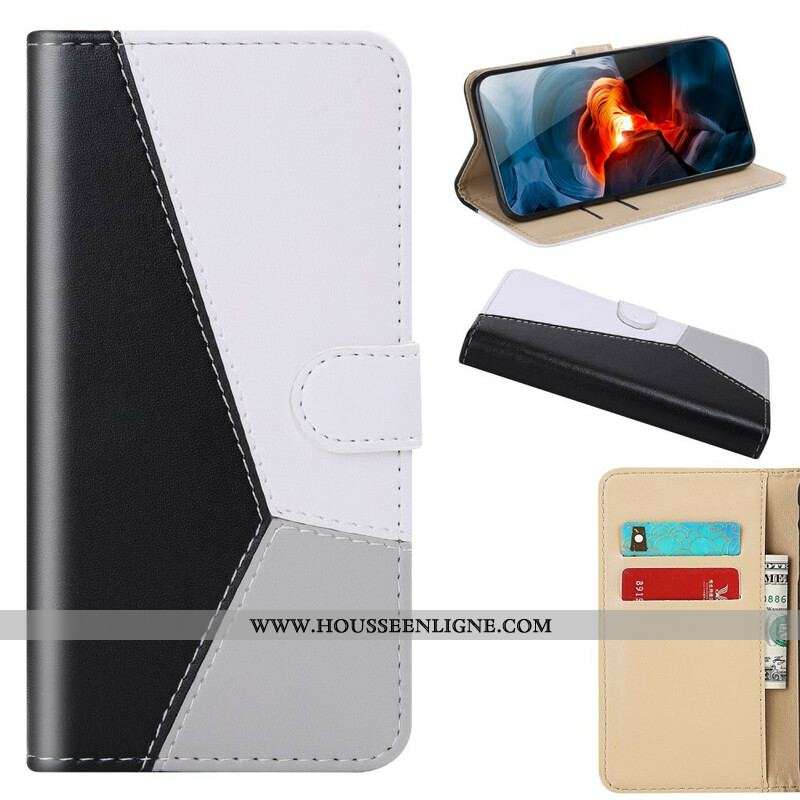 Housse OnePlus Nord 2 5G Effet Cuir Tricolore