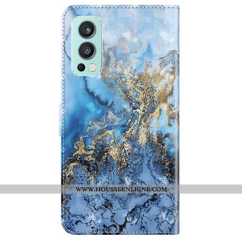 Housse OnePlus Nord 2 5G Marbre Design avec Lanière