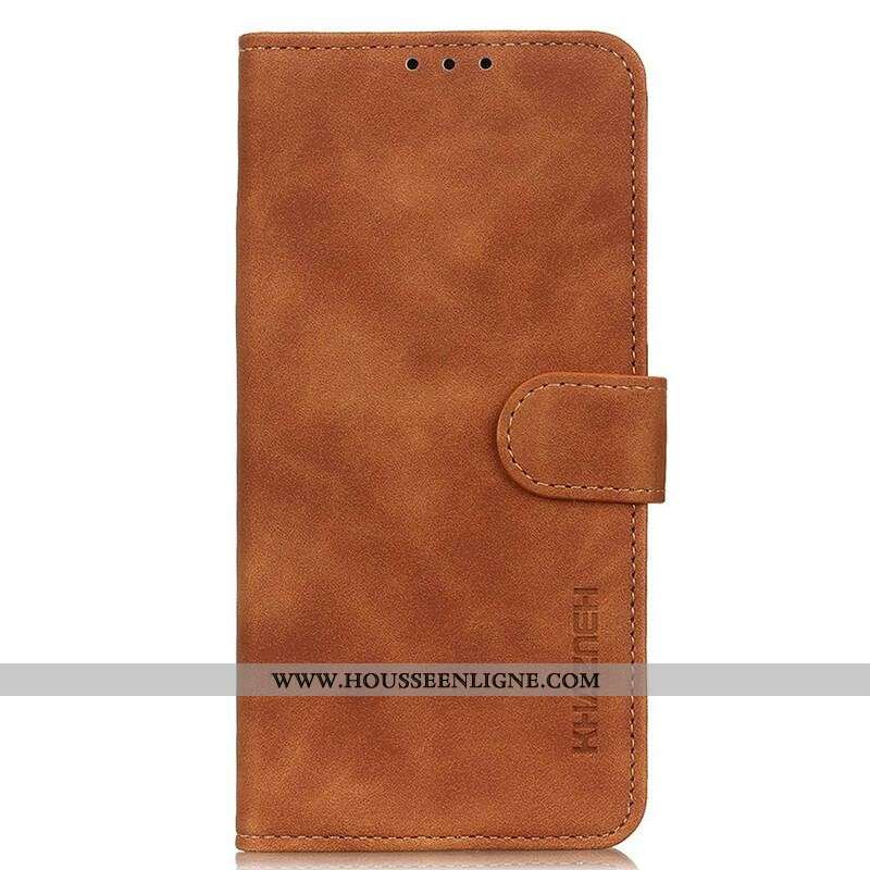 Housse OnePlus Nord 2 5G Mate Effet Cuir Vintage KHAZNEH