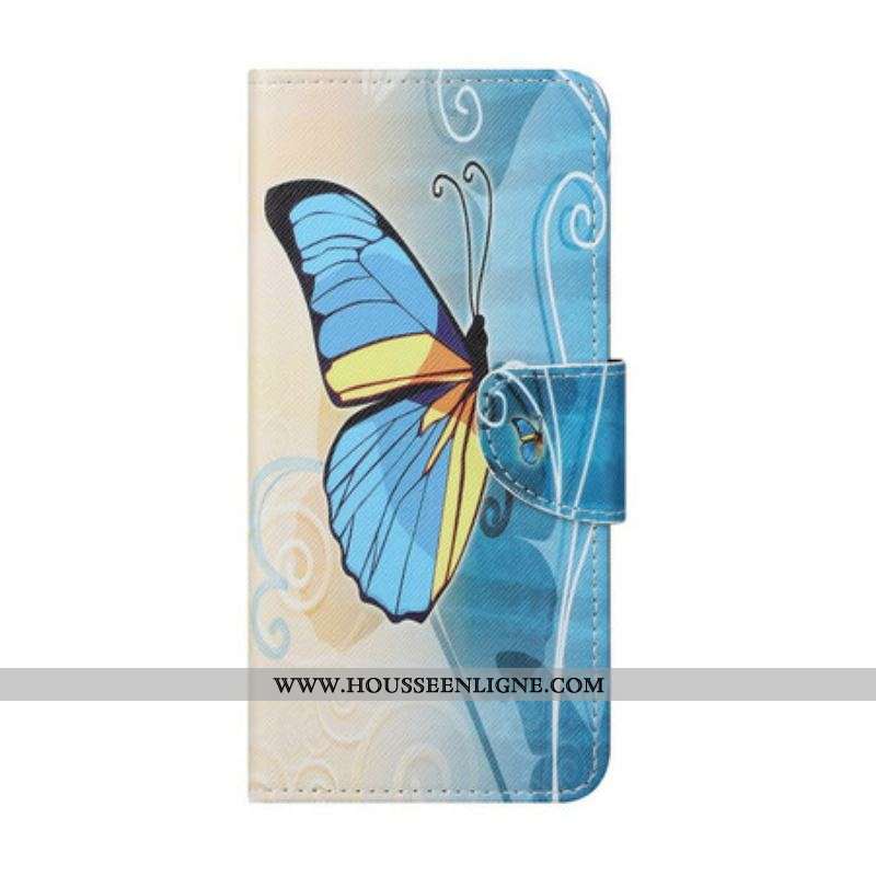 Housse OnePlus Nord 2 5G Papillon Bleu et Jaune