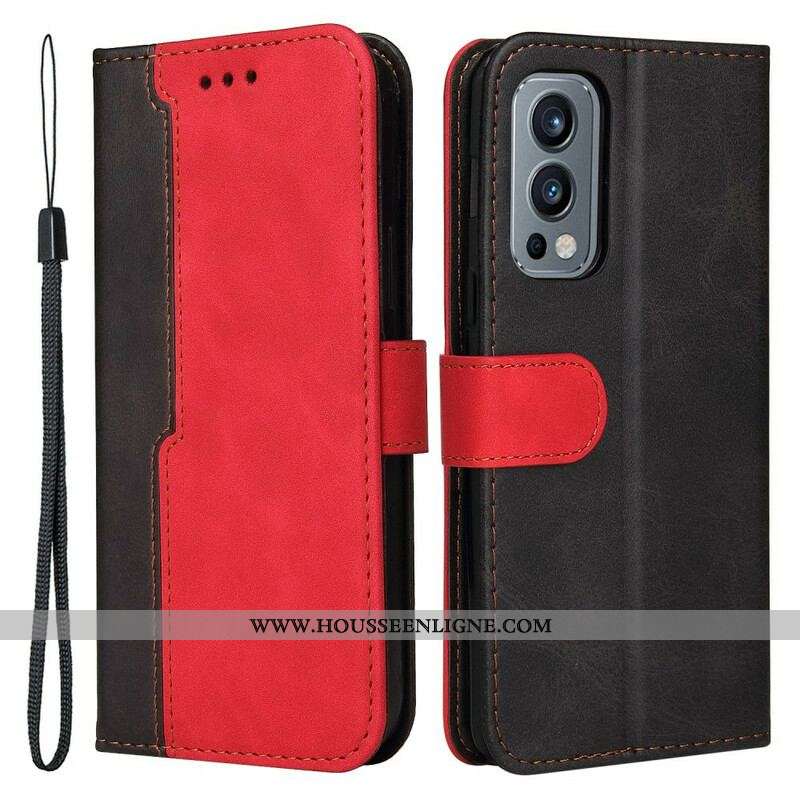 Housse OnePlus Nord 2 5G Simili Cuir Bicolore Coloré