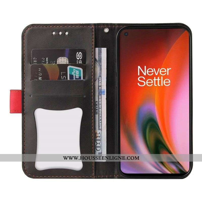 Housse OnePlus Nord 2 5G Simili Cuir Bicolore Coloré