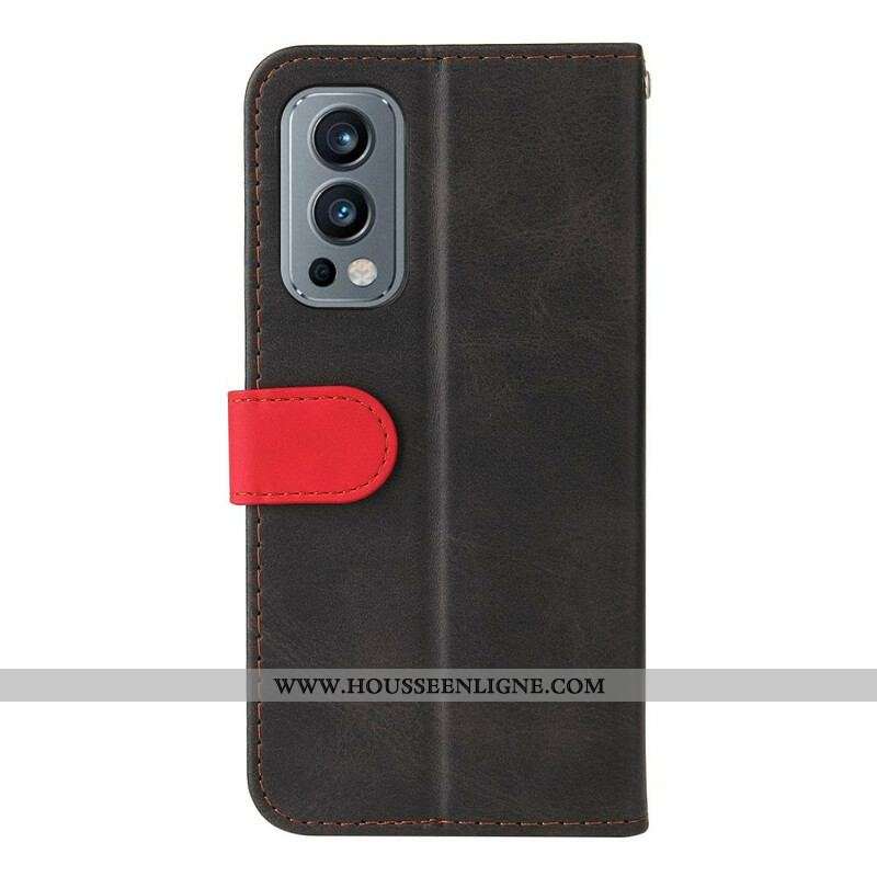 Housse OnePlus Nord 2 5G Simili Cuir Bicolore Coloré